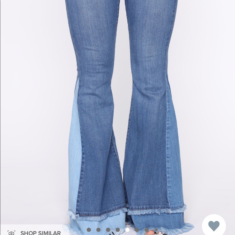 Only the best vibes bell bottom jeans - medium blue wash. Size 0.